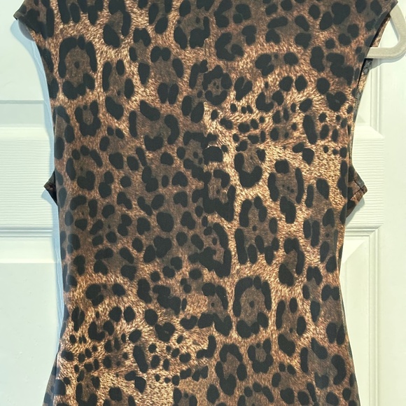 Boston Proper Leopard Lined Mesh Blouse - Picture 3 of 5